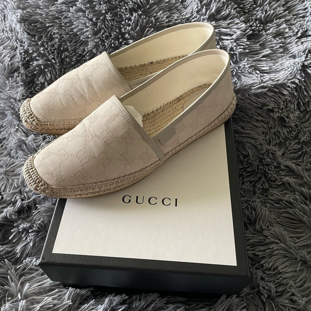 Gucci Neutral Canvas Espdrilles